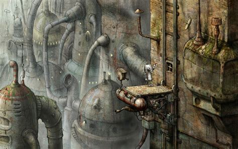  Machinarium: スチームパンクの世界を冒険する、無声のロボットの物語！